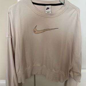 Nike Women's Cream Cropped Sweatshirt